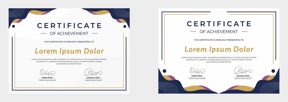 modern certificate of achievement vector template