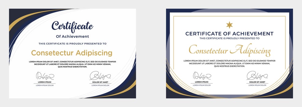 modern certificate of achievement vector template