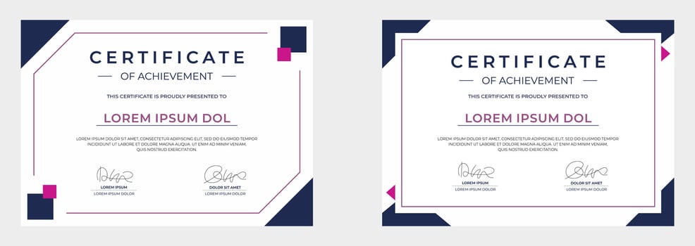 modern certificate of achievement vector template