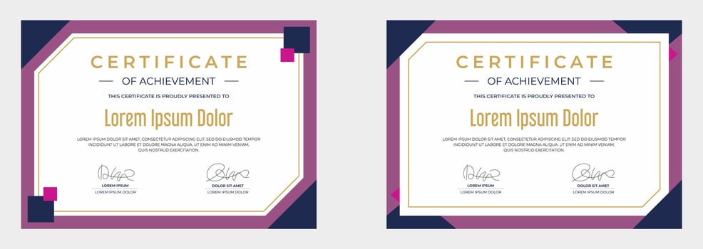 modern certificate of achievement vector template
