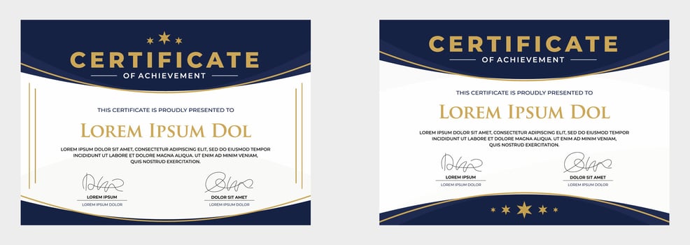 modern certificate of achievement vector template