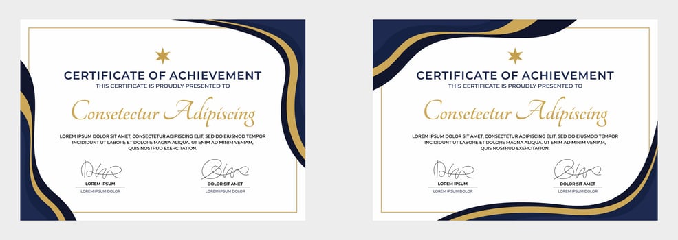 modern certificate of achievement vector template