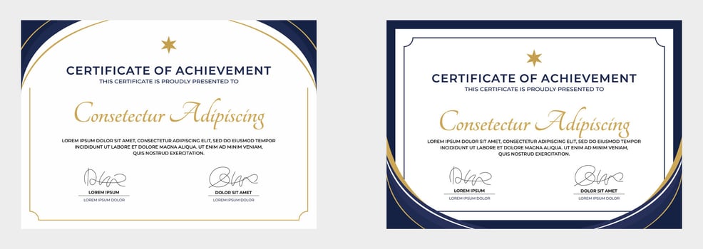modern certificate of achievement vector template