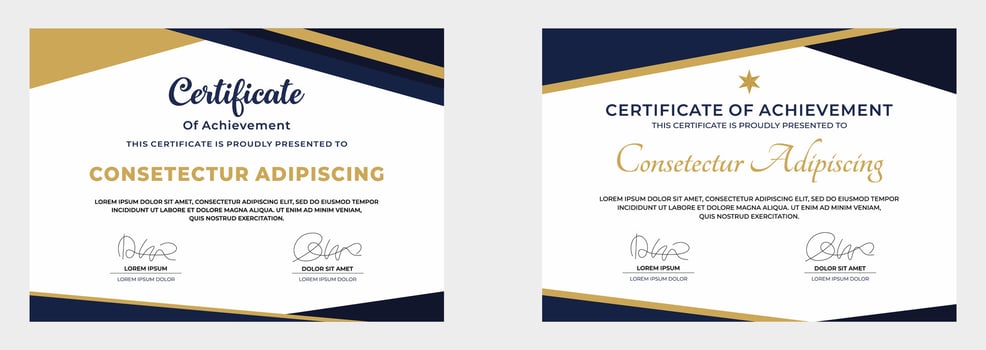 modern certificate of achievement vector template