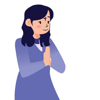 Ash Wednesday Christian girl with cross sign vector