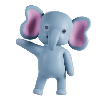 3d render animal cute elephant png