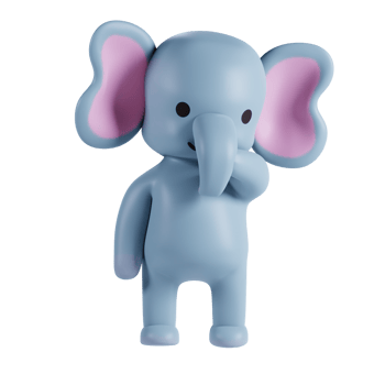 3d render animal cute elephant png