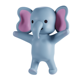 3d render animal cute elephant png