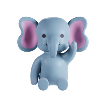 3d render animal cute elephant png