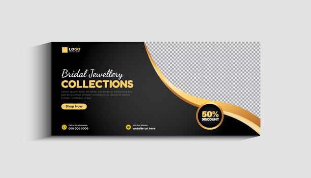 Jewelry Business Social media Cover Banner design Template vector
