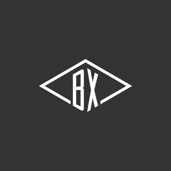Initials BX logo monogram with simple diamond line style design vector