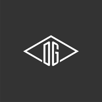 Initials DG logo monogram with simple diamond line style design vector
