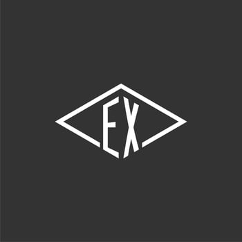 Initials EX logo monogram with simple diamond line style design vector
