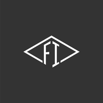 Initials FI logo monogram with simple diamond line style design vector
