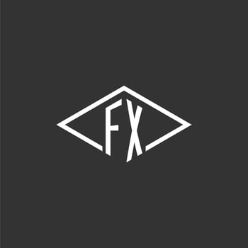 Initials FX logo monogram with simple diamond line style design vector