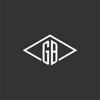 Initials GB logo monogram with simple diamond line style design vector