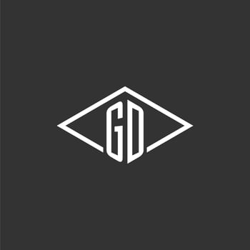 Initials GD logo monogram with simple diamond line style design vector