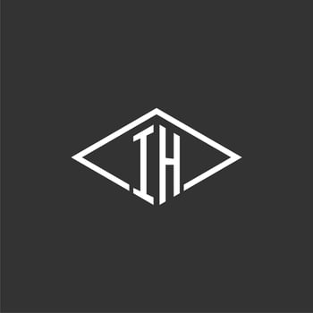 Initials IH logo monogram with simple diamond line style design vector