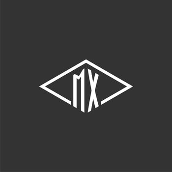 Initials MX logo monogram with simple diamond line style design vector
