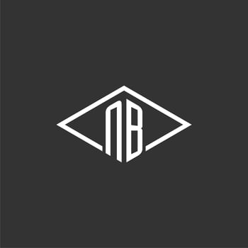 Initials NB logo monogram with simple diamond line style design vector