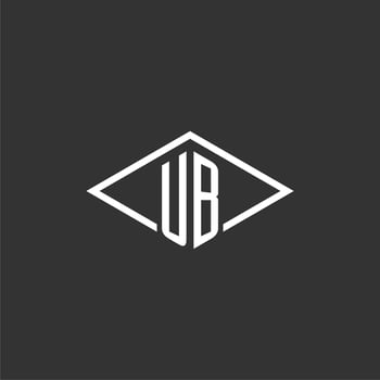 Initials UB logo monogram with simple diamond line style design vector