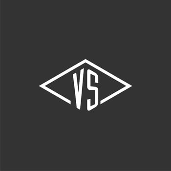 Initials VS logo monogram with simple diamond line style design vector
