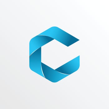 Letter C cyber play blue logo vector