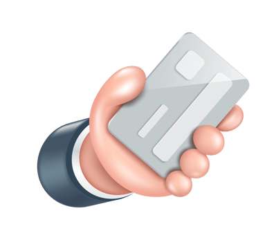 Hand  holding an ID or credit card ,PNG 3d on transparent background for payment and financial design png