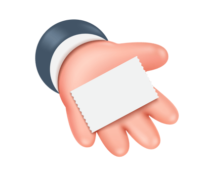Top view left hand is handing you a paper receipt or tax invoice ,PNG 3d on transparent background png