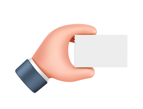 Side view left hand is handing you a paper receipt or tax invoice ,PNG 3d on transparent background png