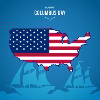 columbus day banner with usa maps and flag illustration vector