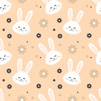 Rabbit seamless pattern. vector