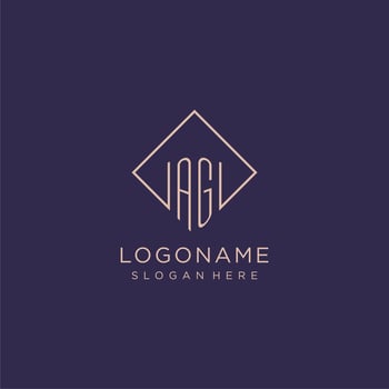 Initials AG logo monogram with rectangle style design vector
