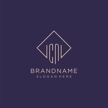 Initials CN logo monogram with rectangle style design vector
