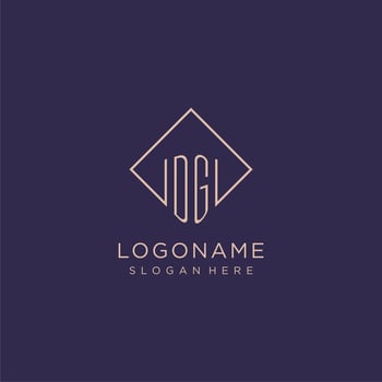 Initials DG logo monogram with rectangle style design vector