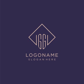 Initials GG logo monogram with rectangle style design vector