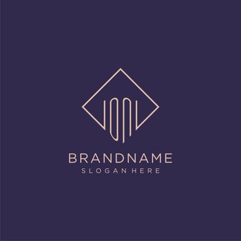 Initials ON logo monogram with rectangle style design vector