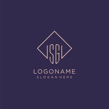 Initials SG logo monogram with rectangle style design vector