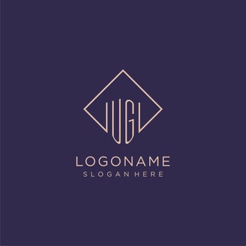 Initials UG logo monogram with rectangle style design vector