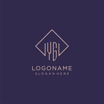 Initials YG logo monogram with rectangle style design vector