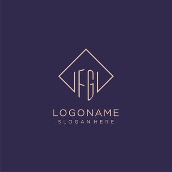 Initials FG logo monogram with rectangle style design vector