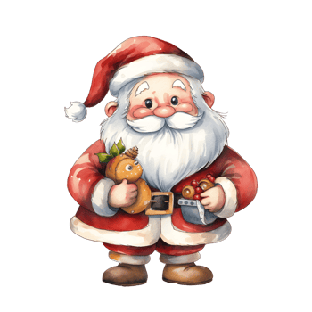 Simple Santa Claus Illustration on Transparent PNG Background ai generator