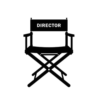 Movie director chair silhouette, cinema studio armchair vector