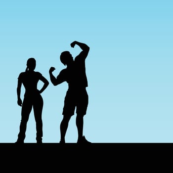 fitness coaches silhouettes vector