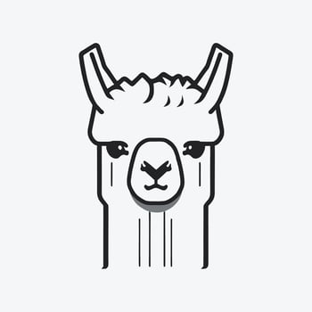 Llama, alpaca outline vector, Simple cool white llama head drawing with sunglasses, hand drawn vector illustration for logo, cards, t-shirts, cases.