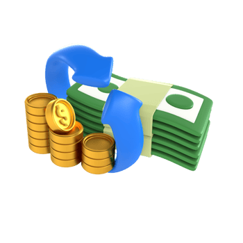 Money exchange financial technology 3D Icon render png