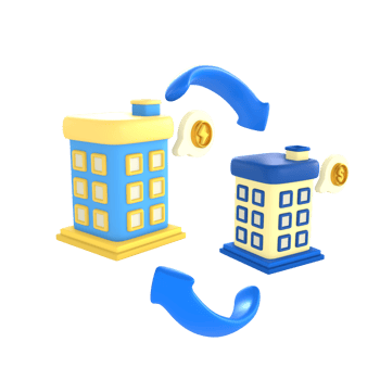 Business to business financial technology 3D Icon render png