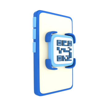 QR code scanner financial technology 3D Icon render png