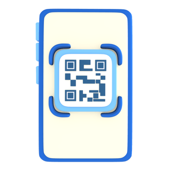 QR code scanner financial technology 3D Icon render png