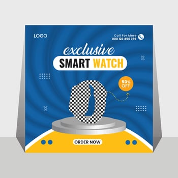 Smart Watch sale social media Instagram post template Free Vector Free Vector